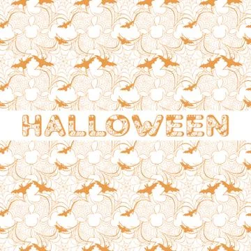 Halloween vector seamless pattern with web and bat イラスト素材