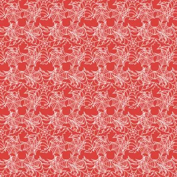 Halloween vector seamless pattern with web and bat Illustrazione stock