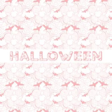 Halloween vector seamless pattern with web and bat Illustrazione stock