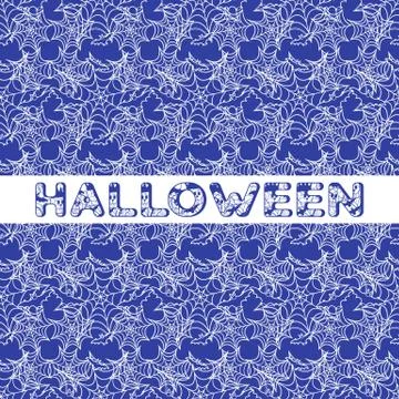 Halloween vector seamless pattern with web and bat イラスト素材