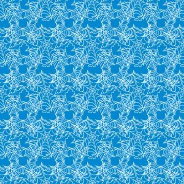 Halloween vector seamless pattern with web and bat Stock Illustration