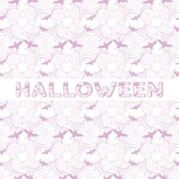 Halloween vector seamless pattern with web and bat Illustrazione stock