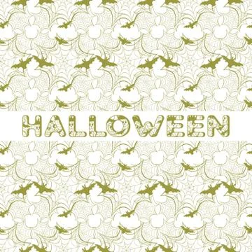 Halloween vector seamless pattern with web and bat 스톡 일러스트