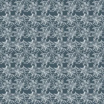 Halloween vector seamless pattern with web and bat イラスト素材