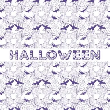 Halloween vector seamless pattern with web and bat イラスト素材