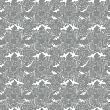 Halloween vector seamless pattern with web and bat イラスト素材