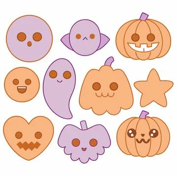 Halloween vector set and halloween wallpaper photo png ghost cartoon fear Stock Illustration
