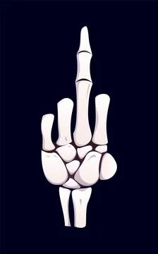 Halloween vector skeleton hand obscene gesture Illustrazione stock