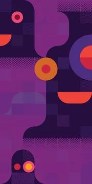 Halloween vertical background with geometric ghost in mosaic punchy style v.. Stock Illustration