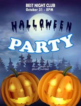 Halloween vertical background with pumpkins Stock Illustration