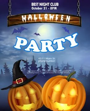 Halloween vertical background with pumpkins Stock Illustration