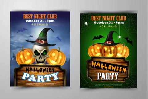 Halloween vertical background with pumpkins Stock Illustration