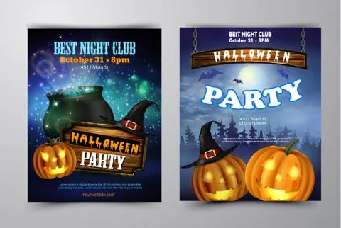 Halloween vertical background with pumpkins Illustrazione stock