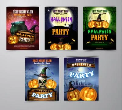 Halloween vertical background with pumpkins Stock Illustration