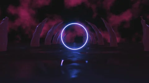 Halloween VJ Loop tunnel motion graphics. Circle in the middle with a place for Stock Footage 245435479