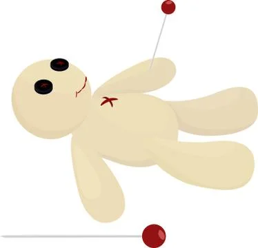 Halloween voodoo doll with pin vector Illustrazione stock