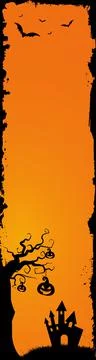 Halloween web banner vertical skyscraper size template background Stock Illustration