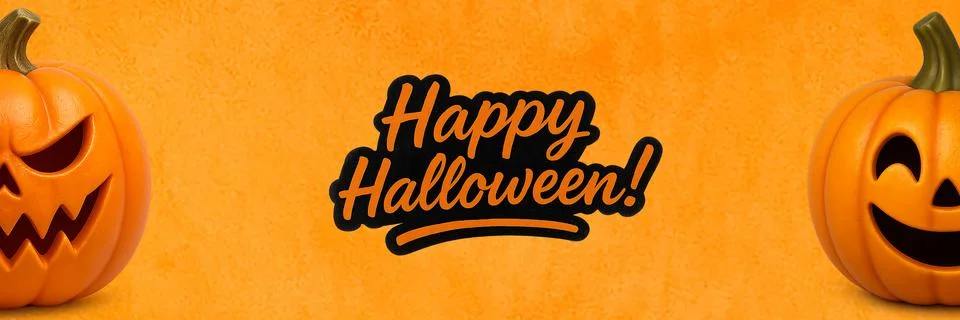 Halloween Web Header Pumpkins Left And Right Stock Illustration