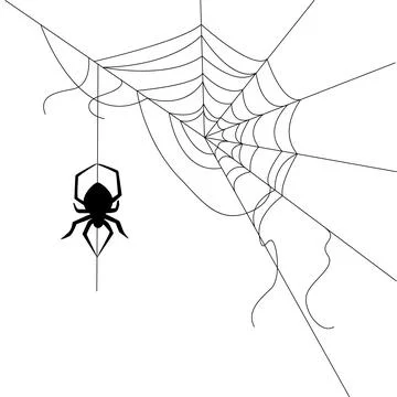 Halloween web with spider background for party. Isolated objects on a trans.. Stock Illustration