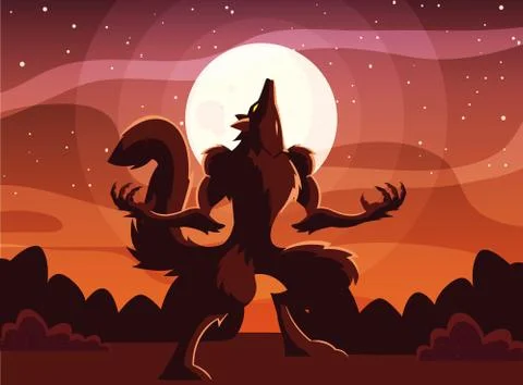Halloween werewolf vector design icon Stock Illustration