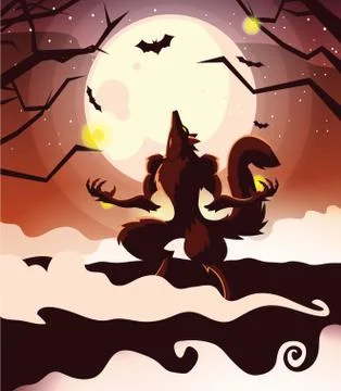 Halloween werewolf vector design icon Stock Illustration