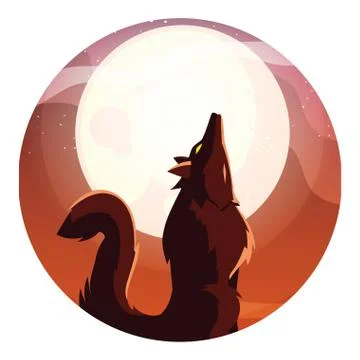 Halloween werewolf vector design icon Stock Illustration