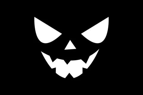 Halloween white face emotion vector illustration isolated on black background. Stock Illustration