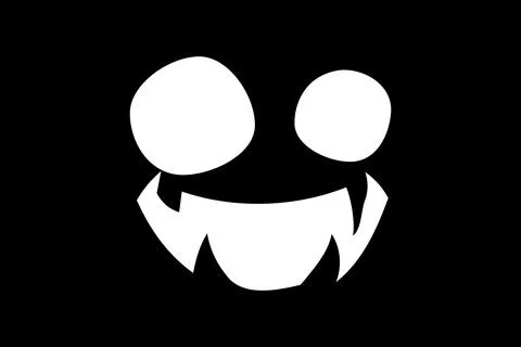 Halloween white face emotion vector illustration isolated on black background. Illustrazione stock