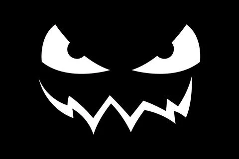 Halloween white face emotion vector illustration isolated on black background. Stock Illustration