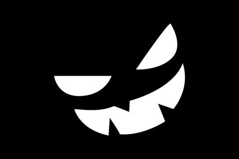 Halloween white face emotion vector illustration isolated on black background. 스톡 일러스트