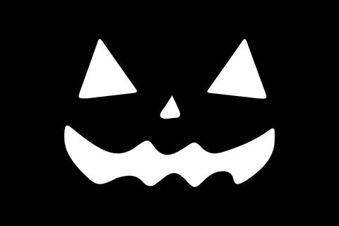 Halloween white face emotion vector illustration isolated on black background. Illustrazione stock