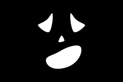 Halloween white face emotion vector illustration isolated on black background. Stock Illustration