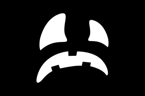 Halloween white face emotion vector illustration isolated on black background. 스톡 일러스트