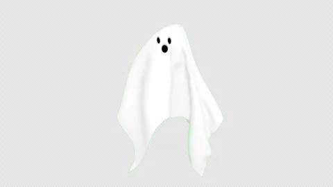 Halloween white spooky ghost character loop animation Halloween concept ele.. Stock Footage 281074840