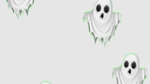 Halloween white spooky ghost character loop animation Halloween concept ele.. Stock Footage 281074915
