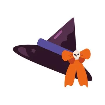Halloween witch hat with bow Stock Illustration