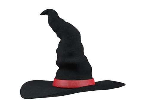 Halloween Witch Hat isolated on white background, 3D rendering Stock Illustration