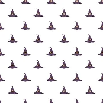 Halloween witch hat seamless pattern for magic background Stock Illustration