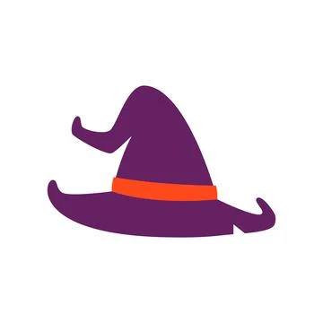 Halloween witch hat. Vector illustration isolated on white background Stock Illustration