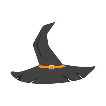 Halloween witch hat vector illustration on a white background. Halloween spoo Stock Illustration