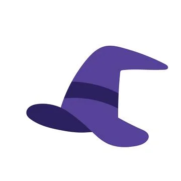 Halloween witch hat. Witch hat with buckle. Design element for Halloween. F.. Stock Illustration
