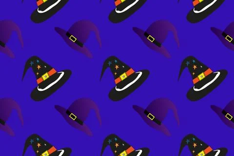 Halloween Witch Hats Pattern Illustrazione stock