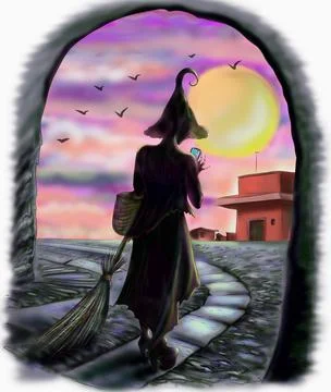 Halloween witch  Stock Illustration