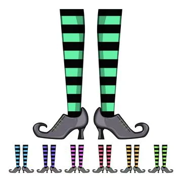 Halloween witch legs cartoon vector graphic Stock Illustration