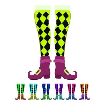 Halloween witch legs vector cartoon graphic Stock Illustration