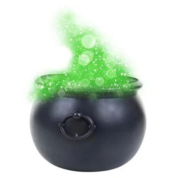 Halloween witch magic spell potion witches cauldron isolated white Stock Photos
