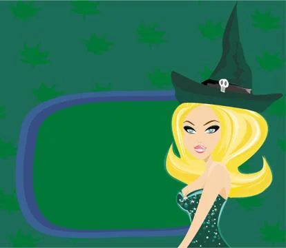 Halloween witch portrait Stock Illustration