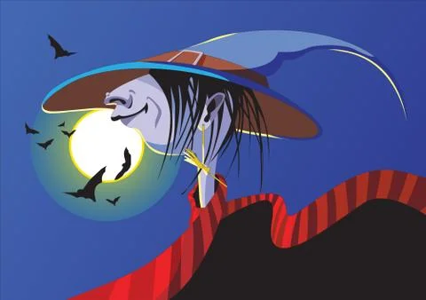 Halloween witch. Vector illustration 스톡 일러스트