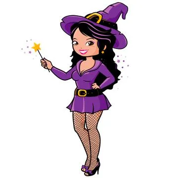 Halloween witch. Vector illustration Stock Illustration