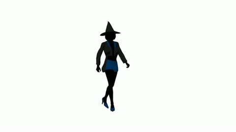 Halloween witch walking on a white background Stock Footage 10806016